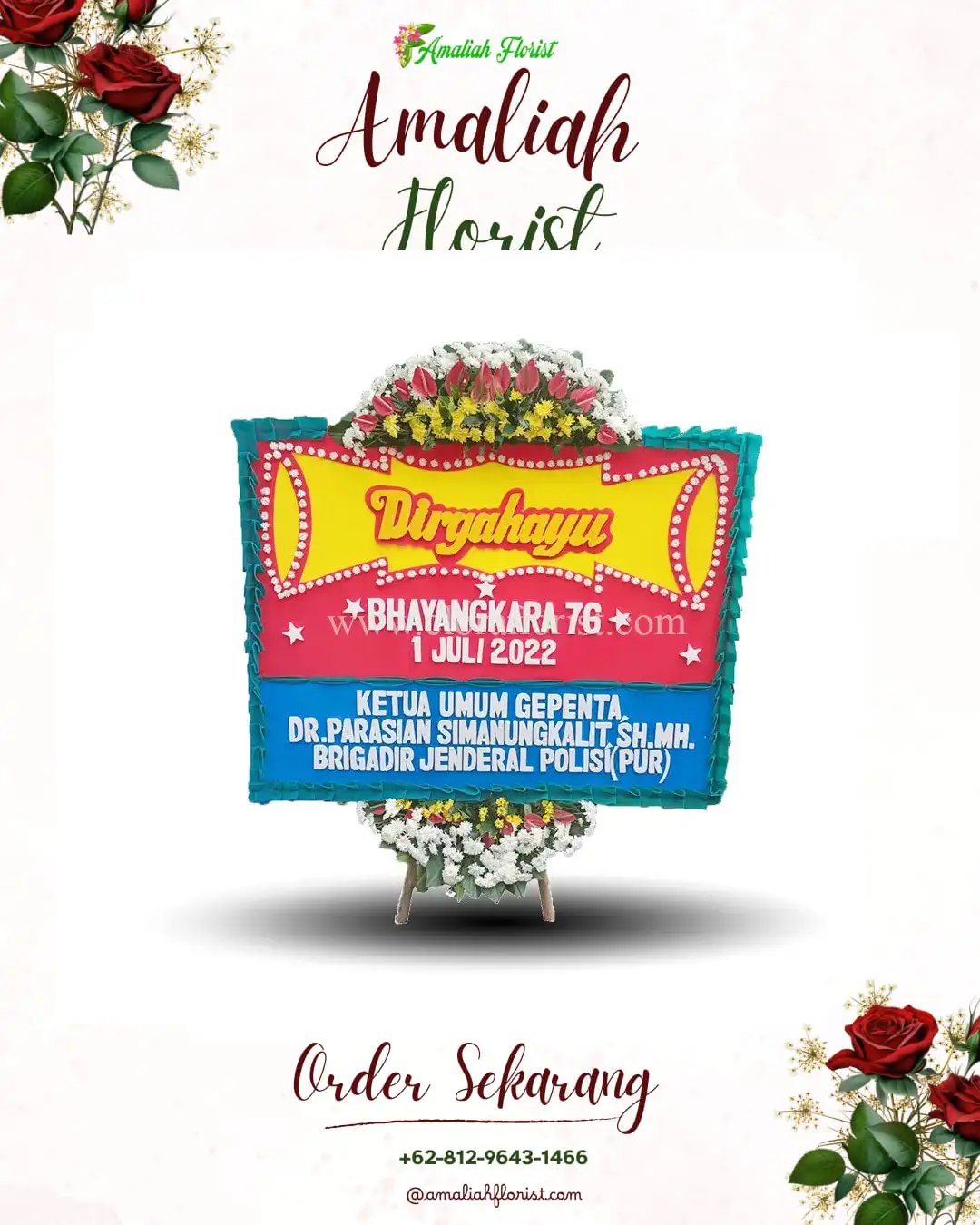 Papan Bunga HUT Ulang Tahun Tabir